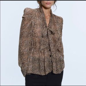 COPY - Zara top, XS. Leopard print